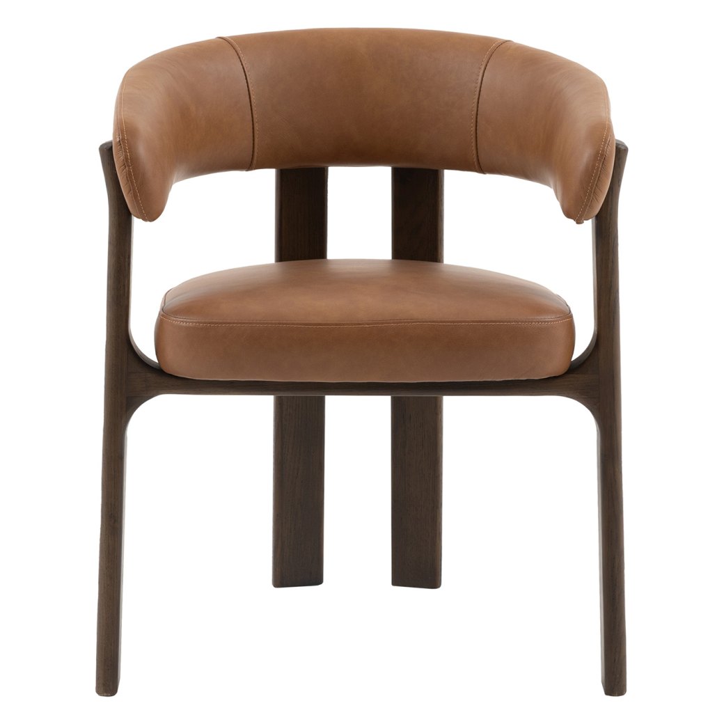 Gallery Direct Onda Dining Chair- Brown Leather Gallery Direct Onda Dining Chair- Brown Leather