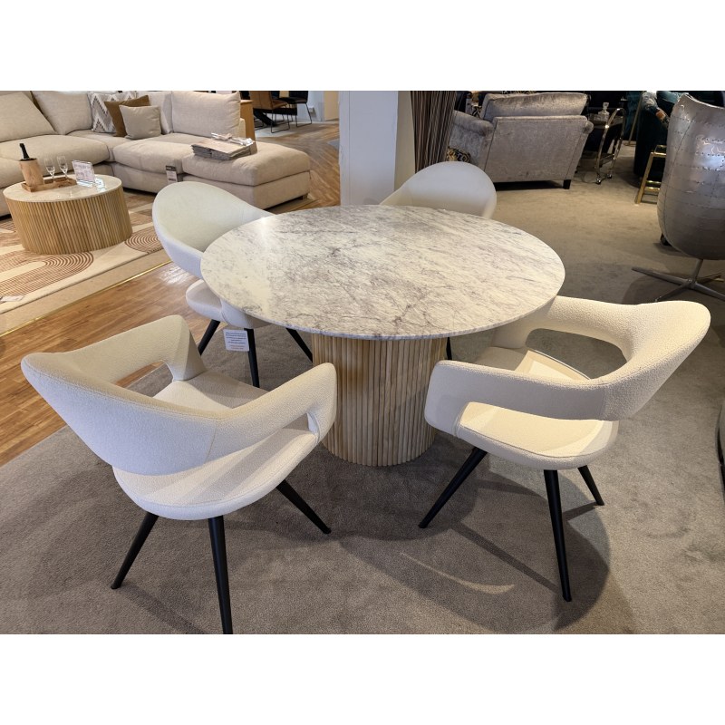 RAFFI DINING TABLE WITH 4 JASMINE MISTY CHAIRS RAFFI DINING TABLE WITH 4 JASMINE MISTY CHAIRS