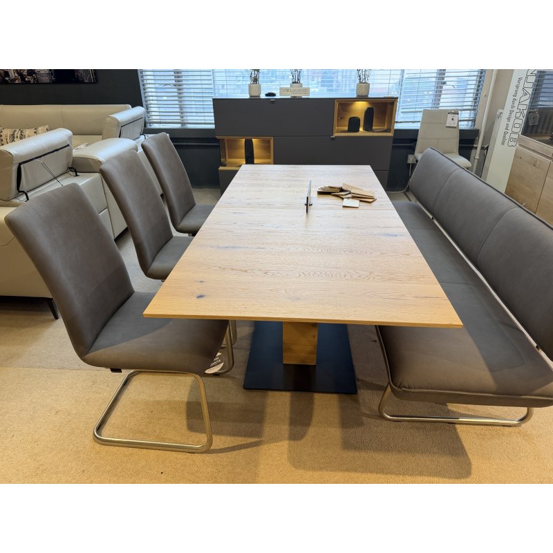 VENJAKUB PIAZZA 1.9M EXTENDING DINING TABLE WITH 3 X EILEEN CHAIRS & BENCH VENJAKUB PIAZZA 1.9M EXTENDING DINING TABLE WITH 3 X EILEEN CHAIRS & BENCH