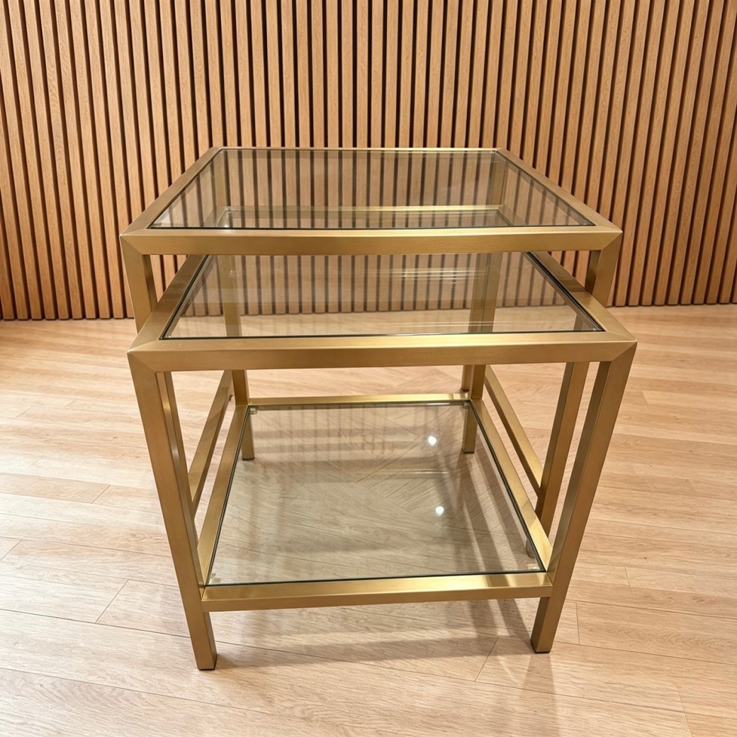 Charleston Nesting Tables in Brass Finish Charleston Nesting Tables in Brass Finish