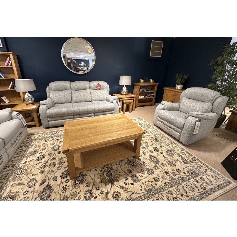 Parker Knoll Boston-Lifestyle - 3 Seater Static Sofa & Power Recliner Arm Chair in Fabric A Parker Knoll Boston-Lifestyle - 3 Seater Static Sofa & Power Recliner Arm Chair in Fabric A