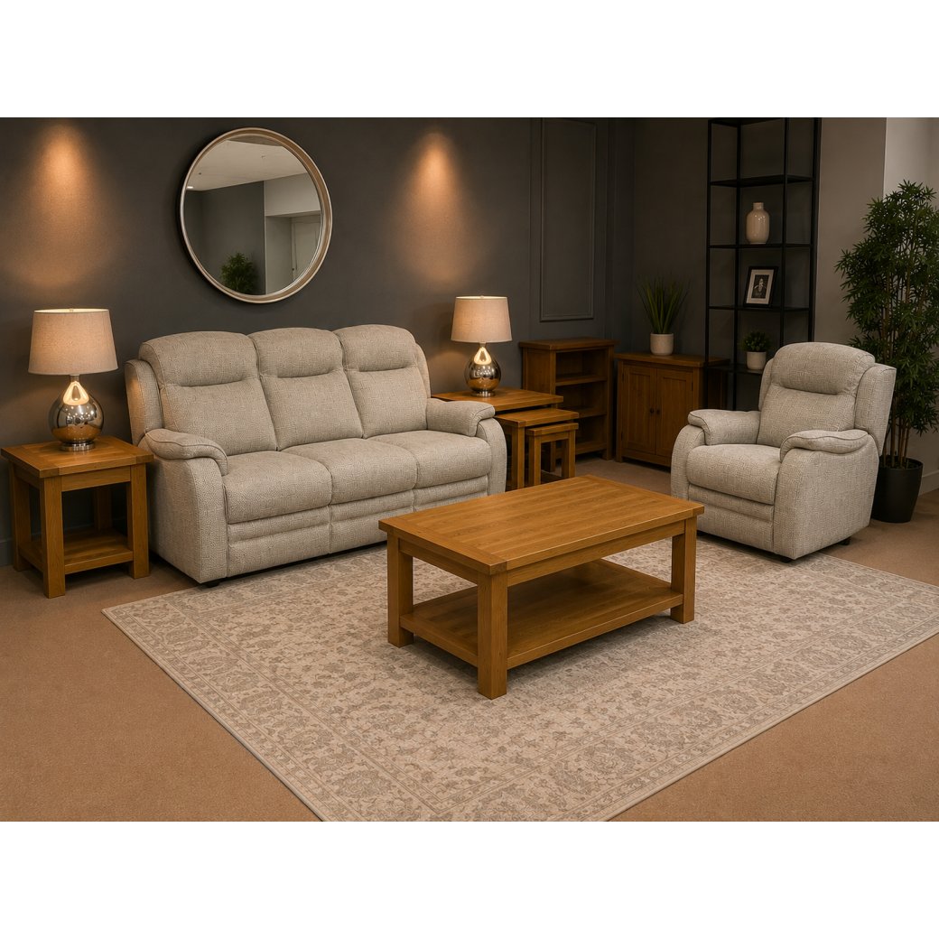 Parker Knoll Boston-Lifestyle - 3 Seater Static Sofa & Power Recliner Arm Chair in Fabric A Parker Knoll Boston-Lifestyle - 3 Seater Static Sofa & Power Recliner Arm Chair in Fabric A