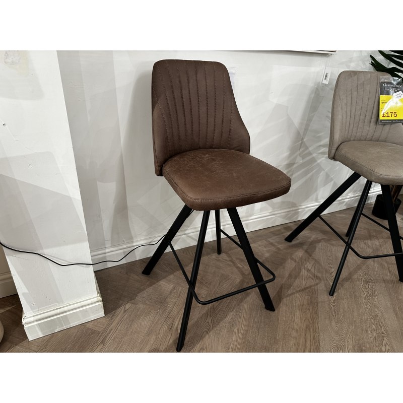 Dallas Counter Height Barstool with Swivel Action in Brown Fabric Dallas Counter Height Barstool with Swivel Action in Brown Fabric