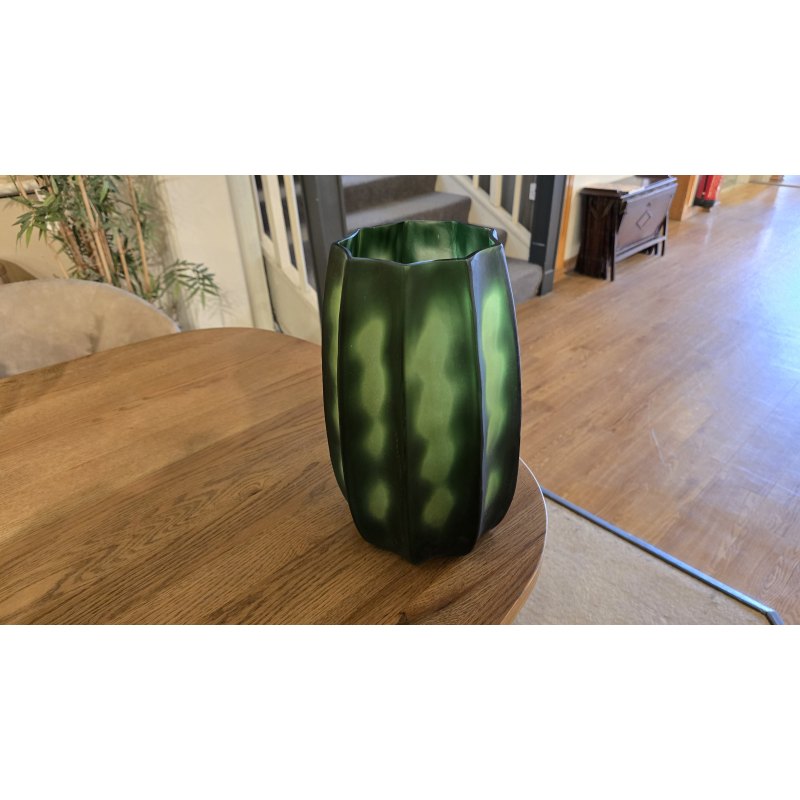 Large Thick Green Glass Vase Large Thick Green Glass Vase