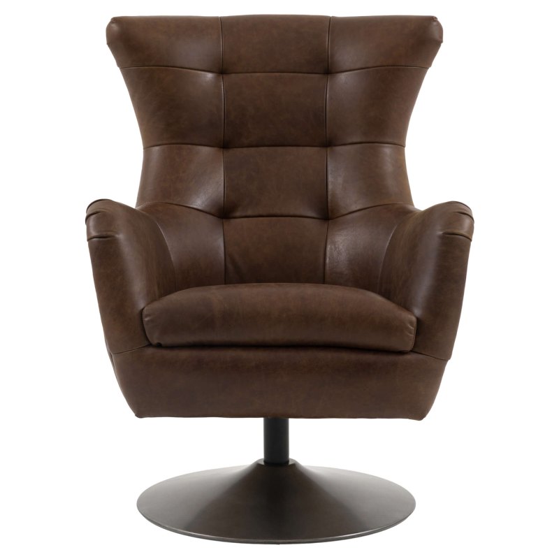 Gallery Direct Brown Leather Swivel Chair Gallery Direct Brown Leather Swivel Chair