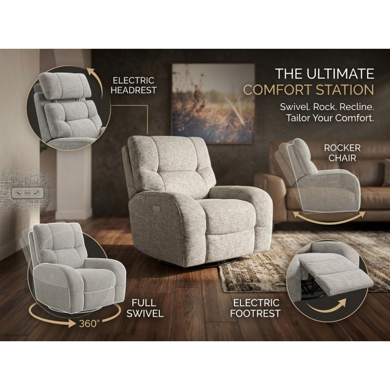 Amara Swivel, Power Reclining Rocker Chair Amara Swivel, Power Reclining Rocker Chair