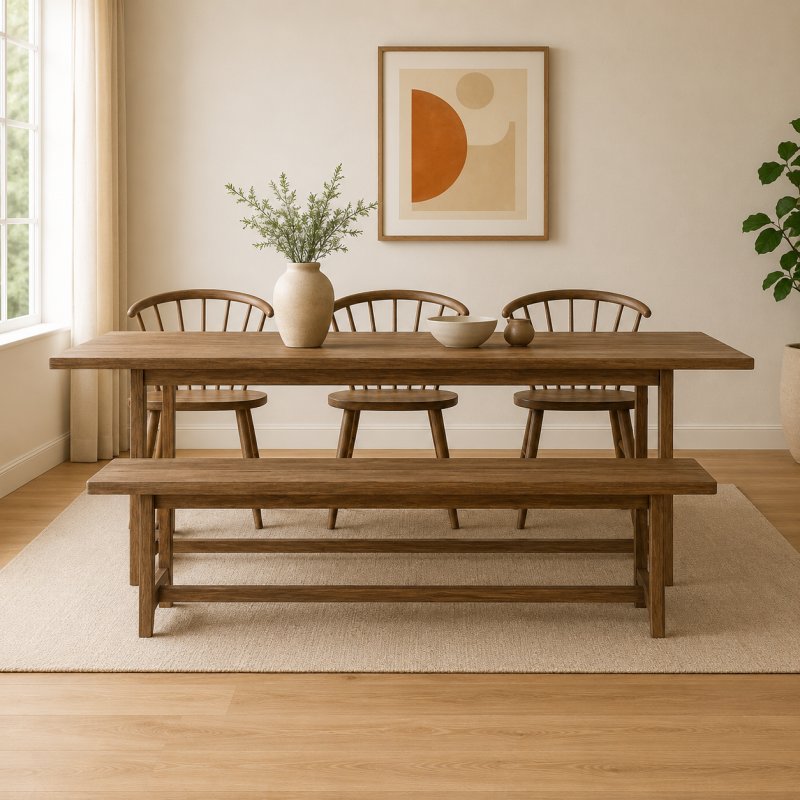 Craft 200cm Extending Dining Table, Bench & 3 Dining Chairs Craft 200cm Extending Dining Table, Bench & 3 Dining Chairs