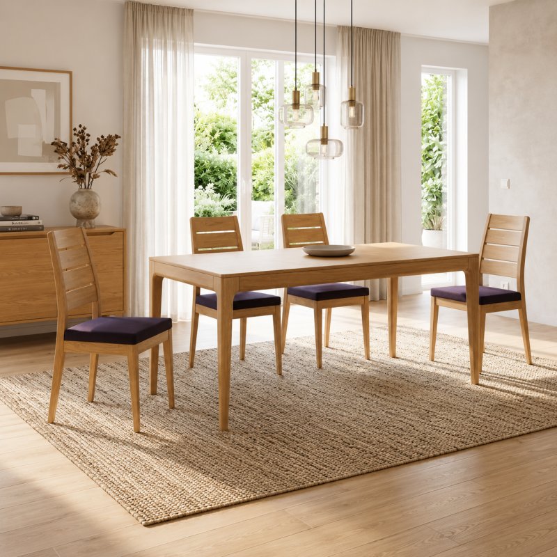 Ercol Romana Medium Extending Dining Table & 4 Romana Chairs Ercol Romana Medium Extending Dining Table & 4 Romana Chairs