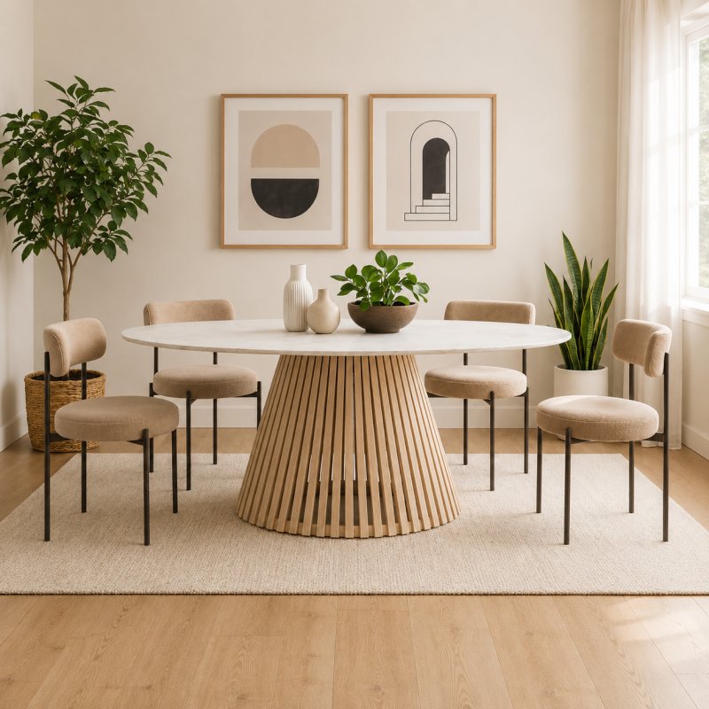 Soho Oval Table & 4 Aveley Natural Dining Chairs Soho Oval Table & 4 Aveley Natural Dining Chairs
