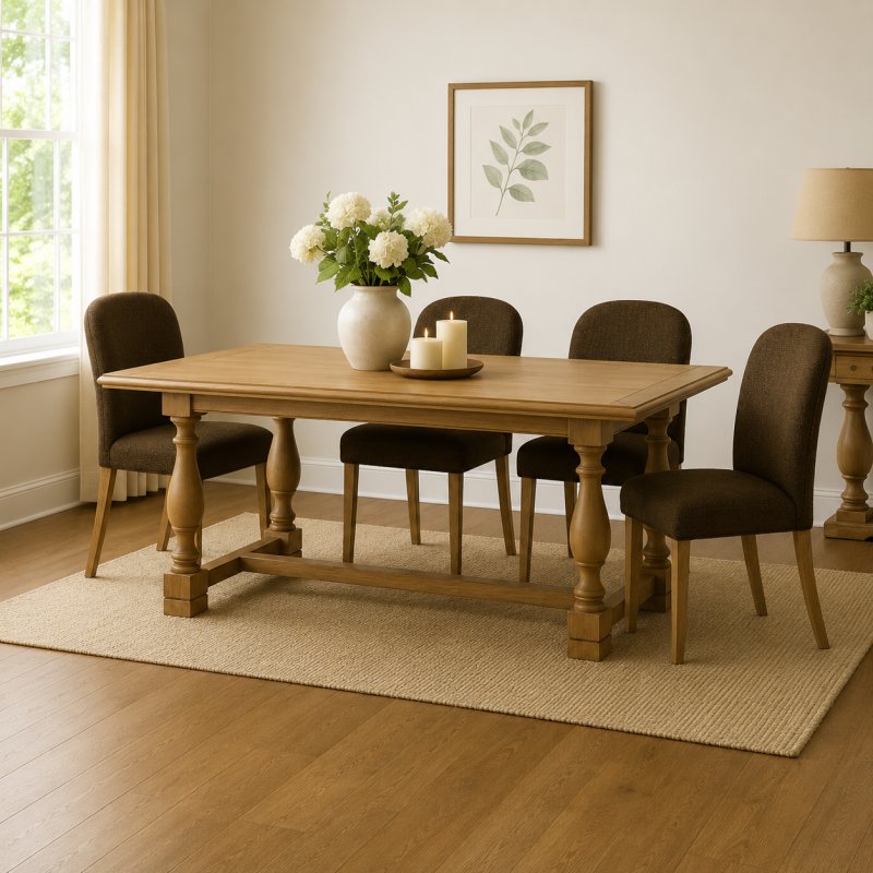 Vancouver 200cm Extending Dining Table & 4 Hinton Dining Chairs (Green) Vancouver 200cm Extending Dining Table & 4 Hinton Dining Chairs (Green)
