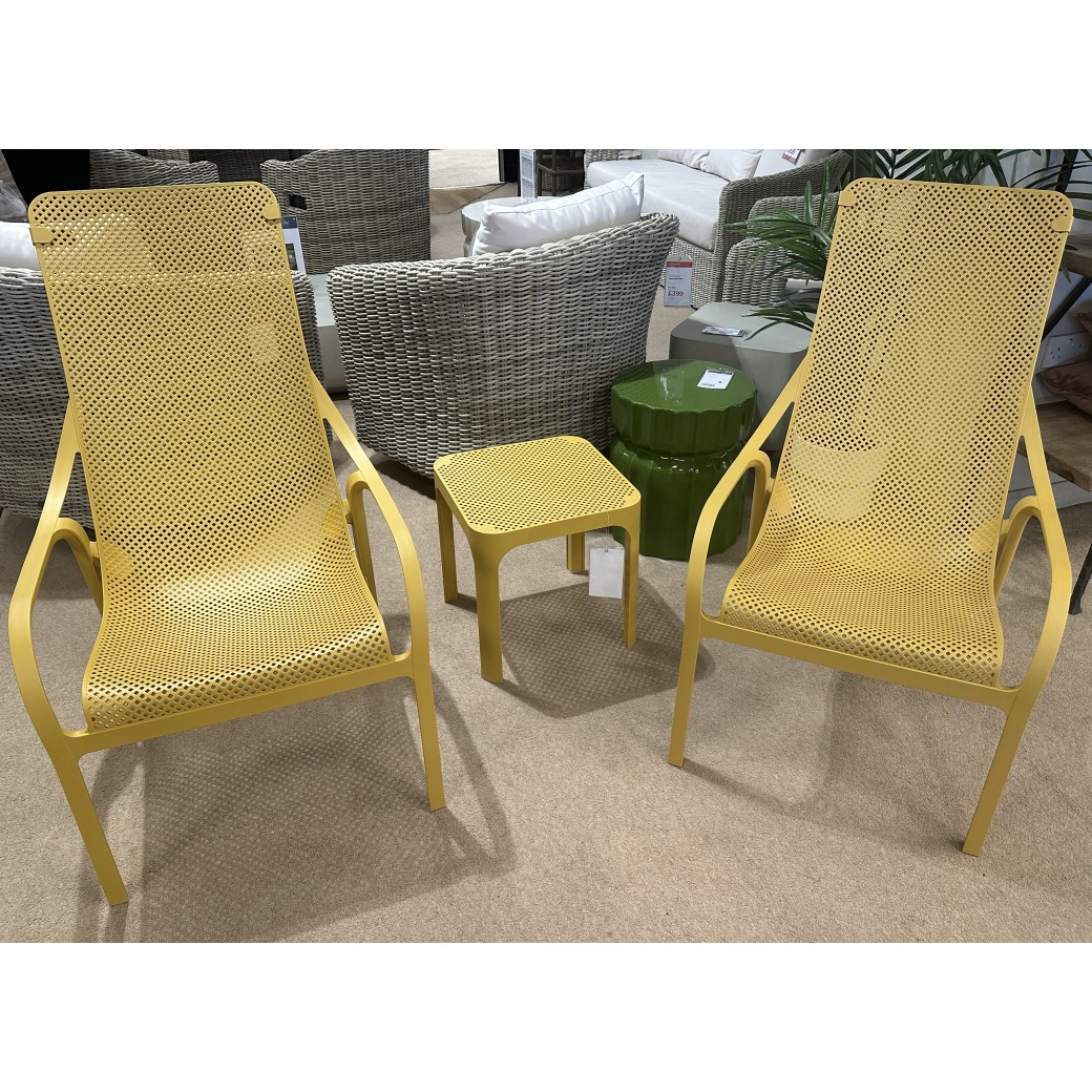 Outdoor Collection - Net 2 X Lounger Chairs & 40cm Table Outdoor Collection - Net 2 X Lounger Chairs & 40cm Table