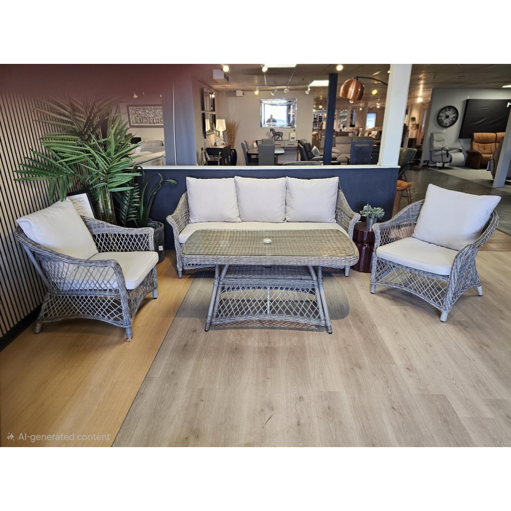 Outdoor Menton 3 Seater Sofa, Dinning Table & x2 Chairs Outdoor Menton 3 Seater Sofa, Dinning Table & x2 Chairs