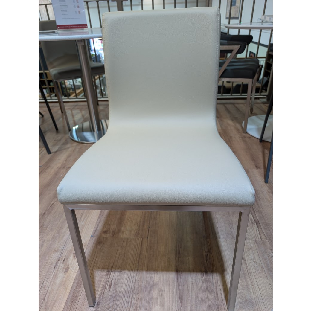 Audrey, Stainless Steel base with Cream Seat Audrey, Stainless Steel base with Cream Seat