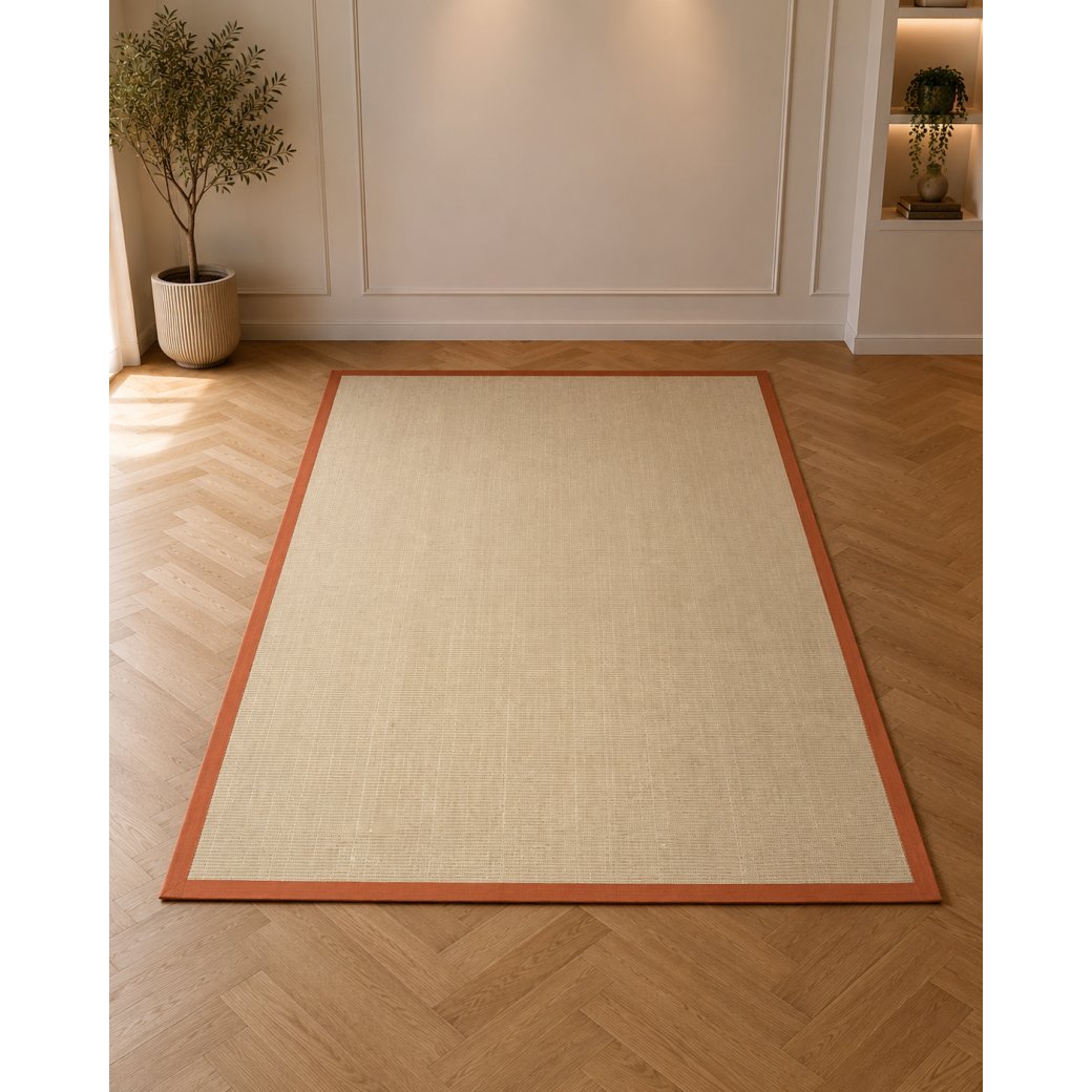 Rug-Sisal 300cm x 200cm Orange Border Rug-Sisal 300cm x 200cm Orange Border
