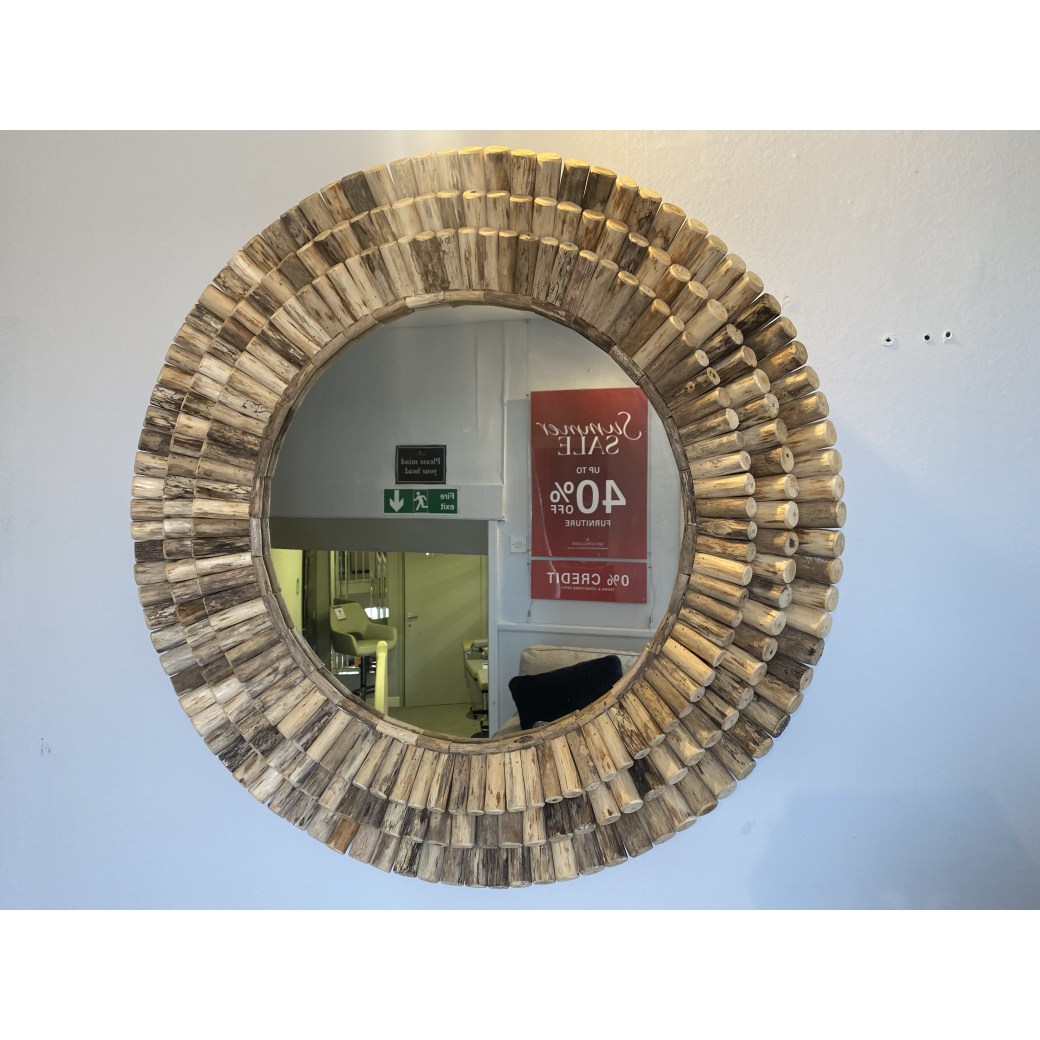 Amber Large Round Cork Mirror Amber Large Round Cork Mirror