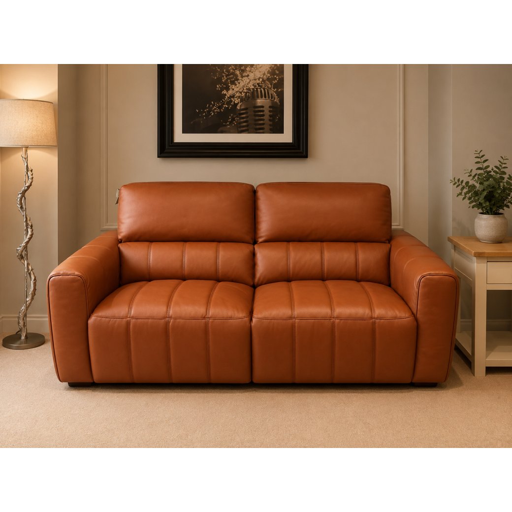 Rocca- Compact 2.5 seater Power Recliner sofa in Leather Rocca- Compact 2.5 seater Power Recliner sofa in Leather