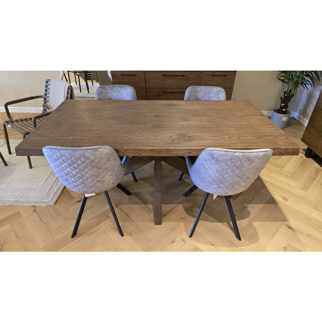 Fucino 180cm Star Base Dining Table & 4x Bolsena Dining Chair Fucino 180cm Star Base Dining Table & 4x Bolsena Dining Chair