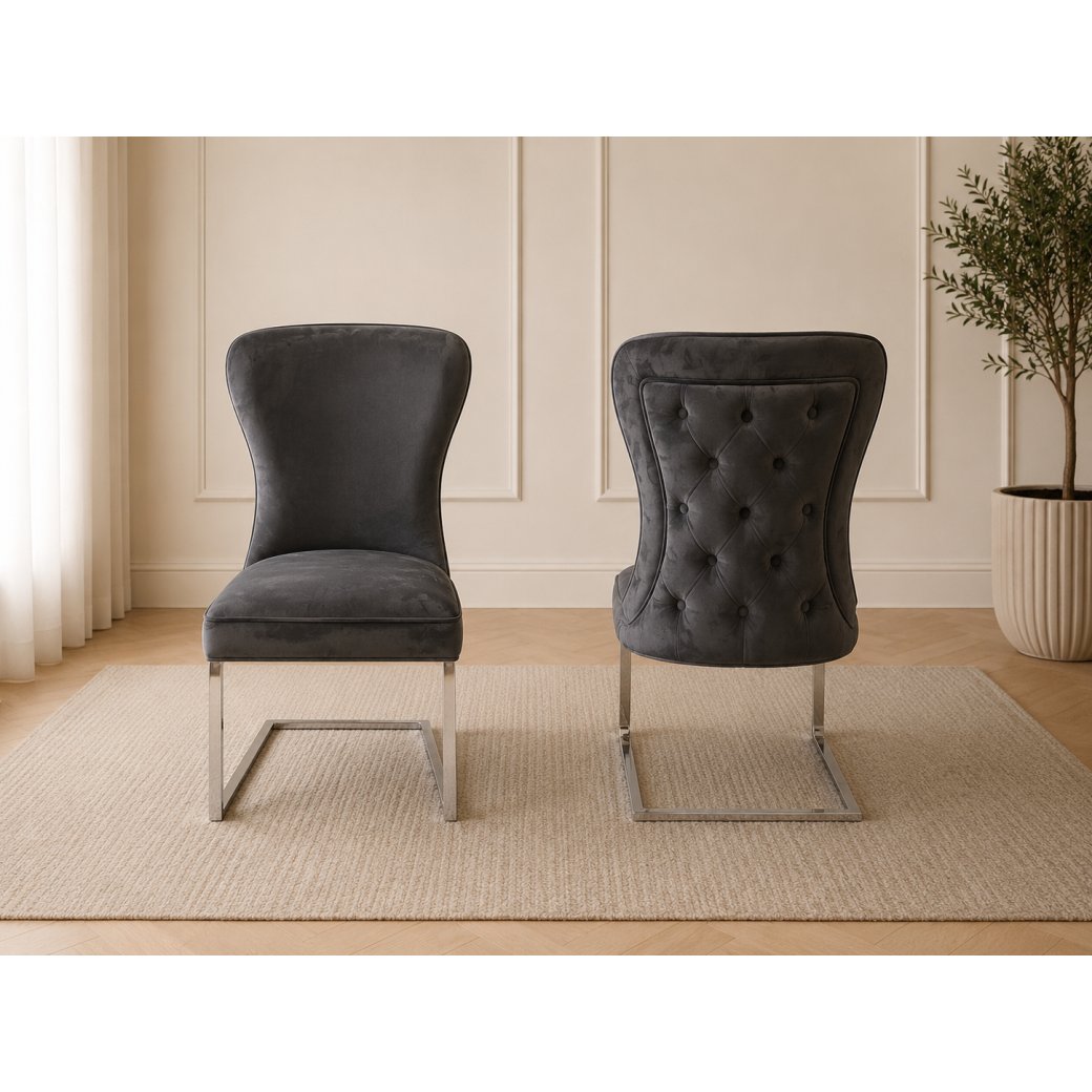 4 X Fitzrovia Chairs- Stainless Steel Frames 4 X Fitzrovia Chairs- Stainless Steel Frames
