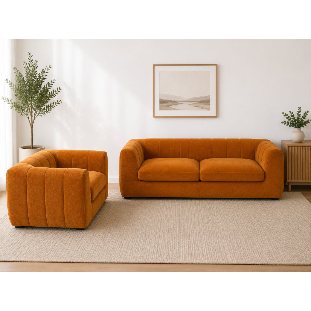 Lidia - 3 Seater & 1.5 Seater Sofa In Fabric Lidia - 3 Seater & 1.5 Seater Sofa In Fabric