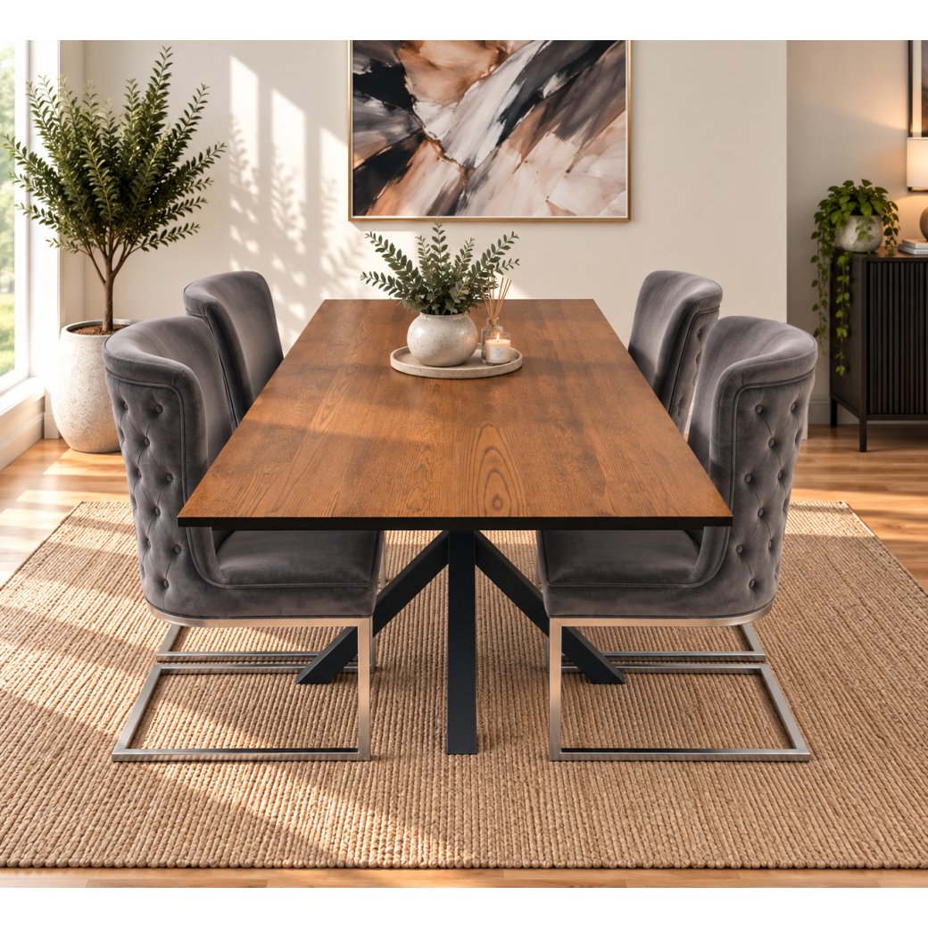 Fucino 160cm Pop Up Extending Dining Table Plus 4 X Fitzrovia Dining Chairs Fucino 160cm Pop Up Extending Dining Table Plus 4 X Fitzrovia Dining Chairs