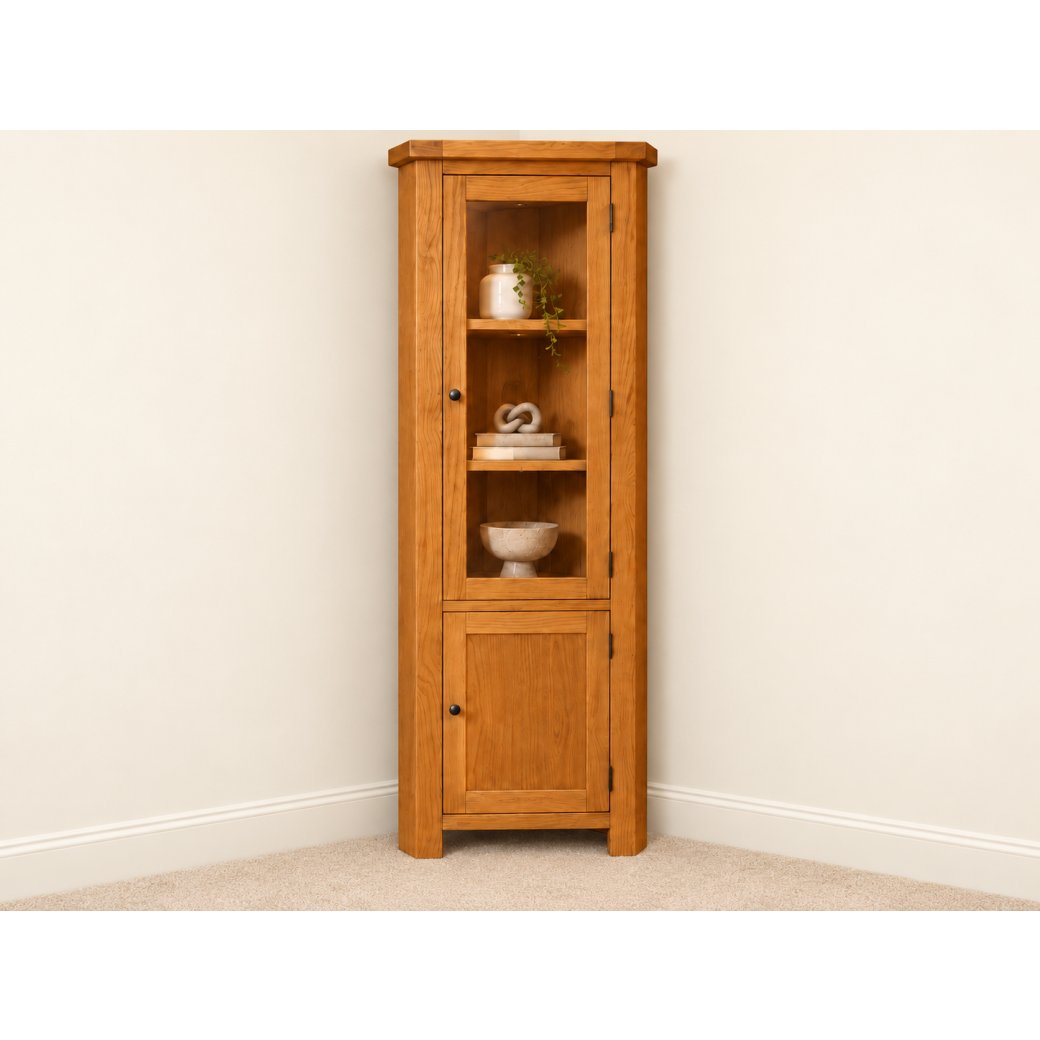 Oak Corner Display Unit Oak Corner Display Unit