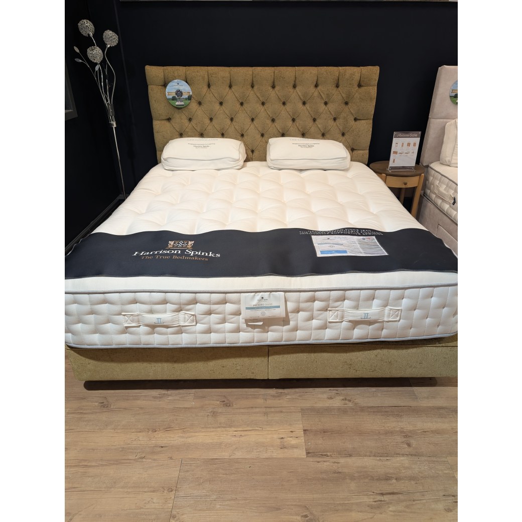 Harrison Spink, Picasso 6' Mattress, Low Standard Base with Budapest Headboard Harrison Spink, Picasso 6' Mattress, Low Standard Base with Budapest Headboard
