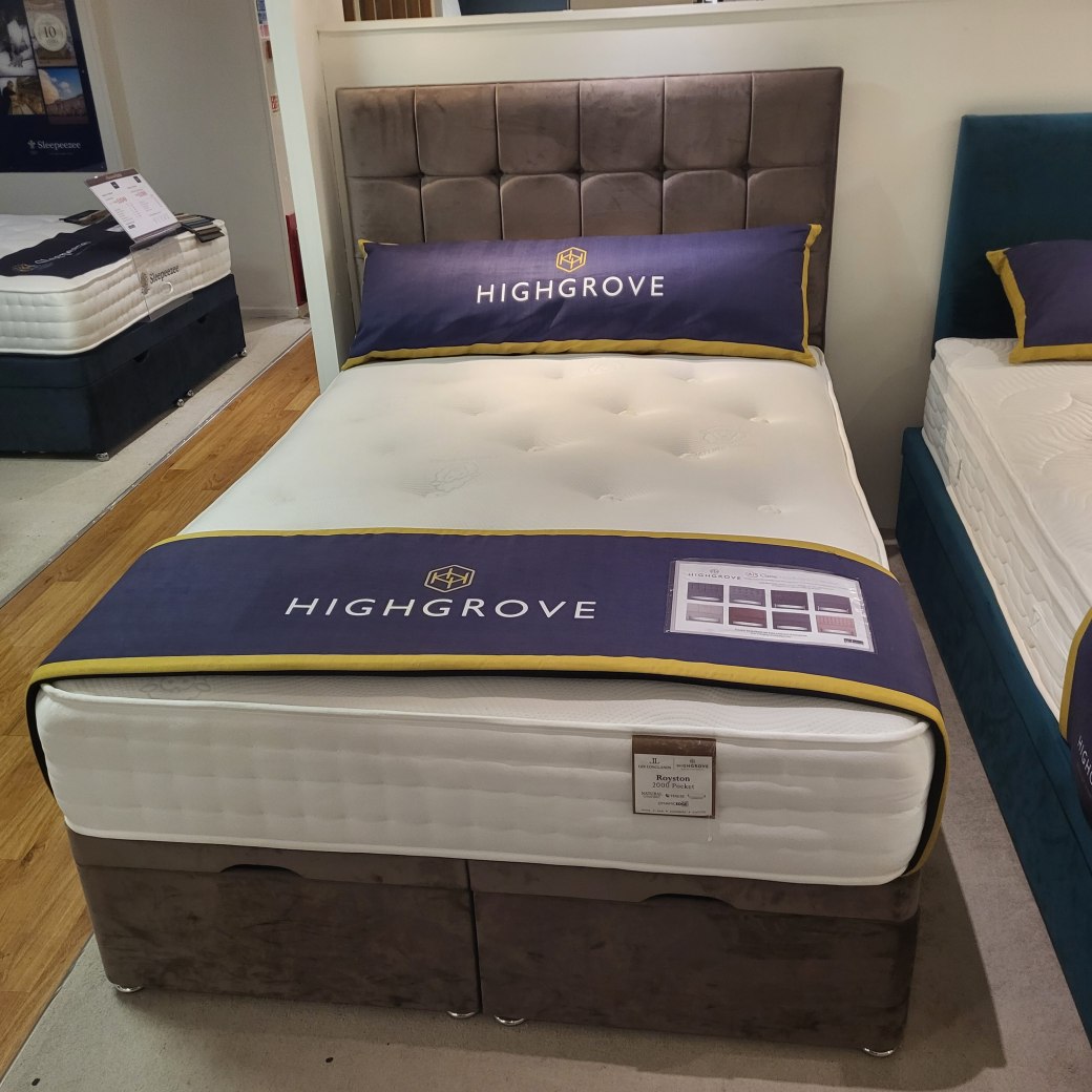 Double royston mattress and end lift ottoman with capricorn headboard Double royston mattress and end lift ottoman with capricorn headboard