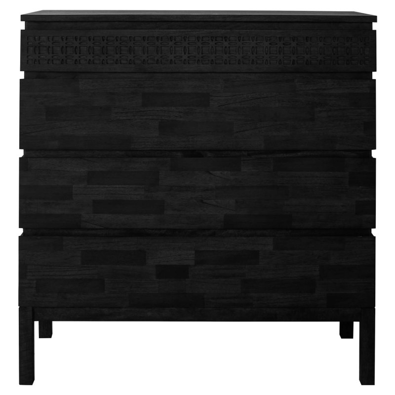 Gallery Direct Boho 4 Drawer Chest, Black Gallery Direct Boho 4 Drawer Chest, Black