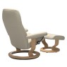 Stressless Consul Medium Leather Chair & Stool with Classic Base Quickship Stressless Consul Medium Leather Chair & Stool with Classic Base Quickship