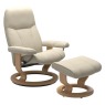 Stressless Consul Medium Leather Chair & Stool with Classic Base Quickship Stressless Consul Medium Leather Chair & Stool with Classic Base Quickship