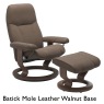 Stressless Consul Medium Leather Chair & Stool with Classic Base Quickship Stressless Consul Medium Leather Chair & Stool with Classic Base Quickship
