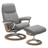 Stressless Consul Medium Chair & Stool with Signature Base Quickship Stressless Consul Medium Chair & Stool with Signature Base Quickship