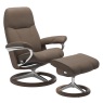 Stressless Consul Small Chair & Stool with Signature Base Quickship Stressless Consul Small Chair & Stool with Signature Base Quickship