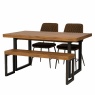 1.4m Ext Table, 2 Massa Brown Chairs & Small Bench 1.4m Ext Table, 2 Massa Brown Chairs & Small Bench