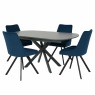 140 Ext Grey Dining Table & 4 Blue Norfolk Chairs 140 Ext Grey Dining Table & 4 Blue Norfolk Chairs