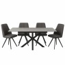 Francesco Grey Extending Dining Table & 4 Dallas Dark Grey Dining Chairs Francesco Grey Extending Dining Table & 4 Dallas Dark Grey Dining Chairs