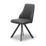 Giza 130cm Marble Extending Dining Table & 4 Dark Grey Dallas Dining Chairs