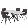 140cm Busby Extending White Dining Table + Grey Norfolk Dining Chairs 140cm Busby Extending White Dining Table + Grey Norfolk Dining Chairs