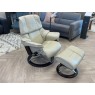 Ekornes Stressless Reno Medium Chair & Stool in Signature Base Ekornes Stressless Reno Medium Chair & Stool in Signature Base