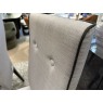 Keona Large extending Table and 6 tall backed chairs in Grey Linen Fabric Keona Large extending Table and 6 tall backed chairs in Grey Linen Fabric
