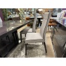 Keona Large extending Table and 6 tall backed chairs in Grey Linen Fabric Keona Large extending Table and 6 tall backed chairs in Grey Linen Fabric