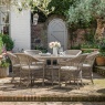 Menton 6 Seater Round Dining Set | Stone