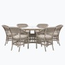 Menton 6 Seater Round Dining Set | Stone Menton 6 Seater Round Dining Set | Stone