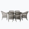 Menton 6 Seater Oval Dining Set | Stone Menton 6 Seater Oval Dining Set | Stone
