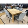 Hemmingway Large Extending Table with Two Leaves and 6 Dining Chairs in Grey Fabric Hemmingway Large Extending Table with Two Leaves and 6 Dining Chairs in Grey Fabric