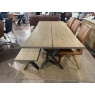 Clifton 2-Plank Solid Oak Dining Table + Bench + Extension Leaf