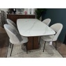 Lugano Stone Topped Walnut Base Table + 6 Lily Fabric Chairs Lugano Stone Topped Walnut Base Table + 6 Lily Fabric Chairs