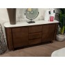 Lugano Sideboard White Stone Top on Walnut Base Lugano Sideboard White Stone Top on Walnut Base