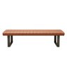Yukon Retro Stitch Upholstered Bench in Tan