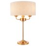 Highclere 3-Light Pendant – Brushed Chrome with Natural Linen Shade